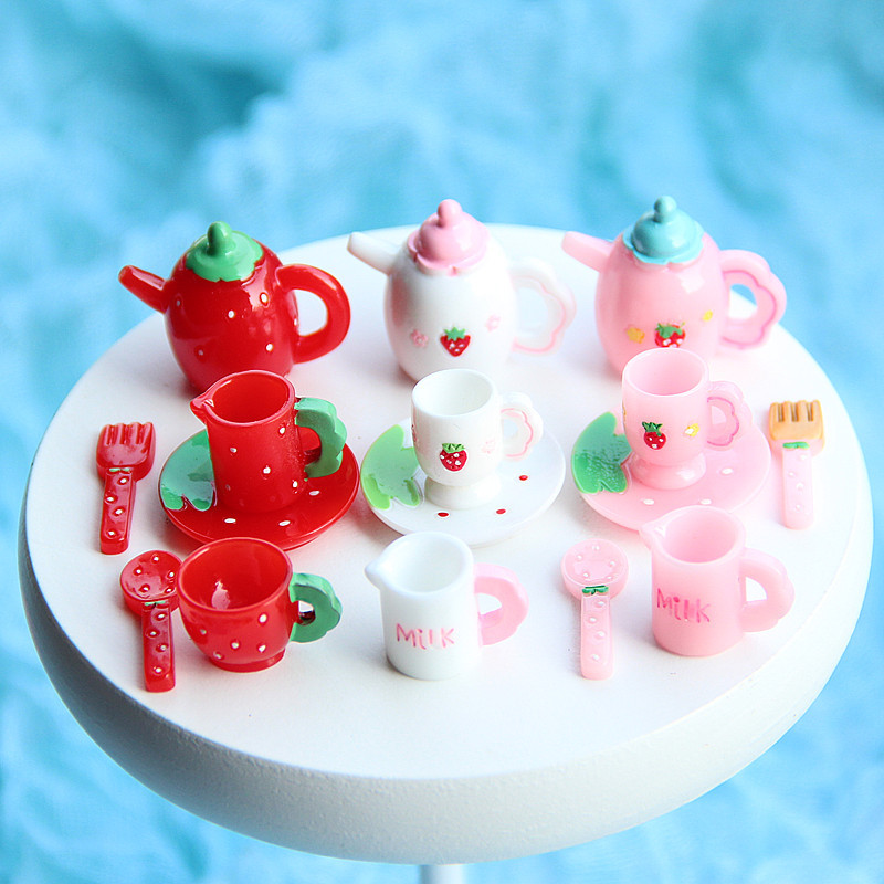 Smart Garden Mini - Roze theeservies miniatuur beeldje kopje bord