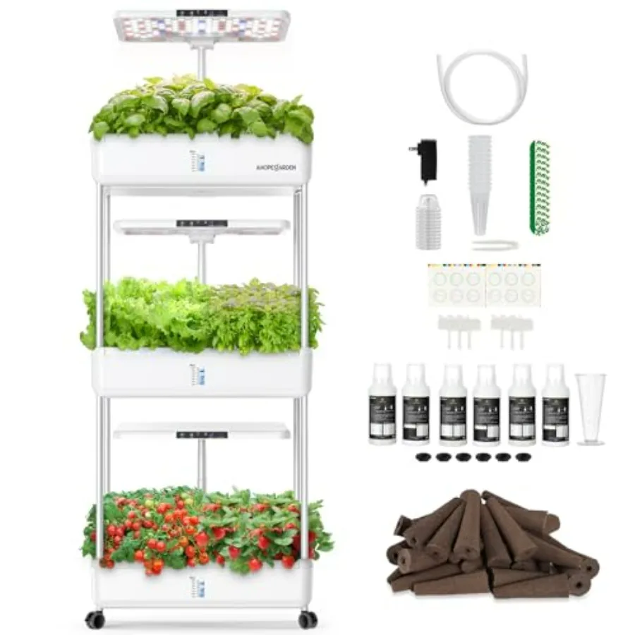 Indoor Herb Garden Kit - Hydroponisch kweeksysteem voor binnen: 66-delige kruiden-