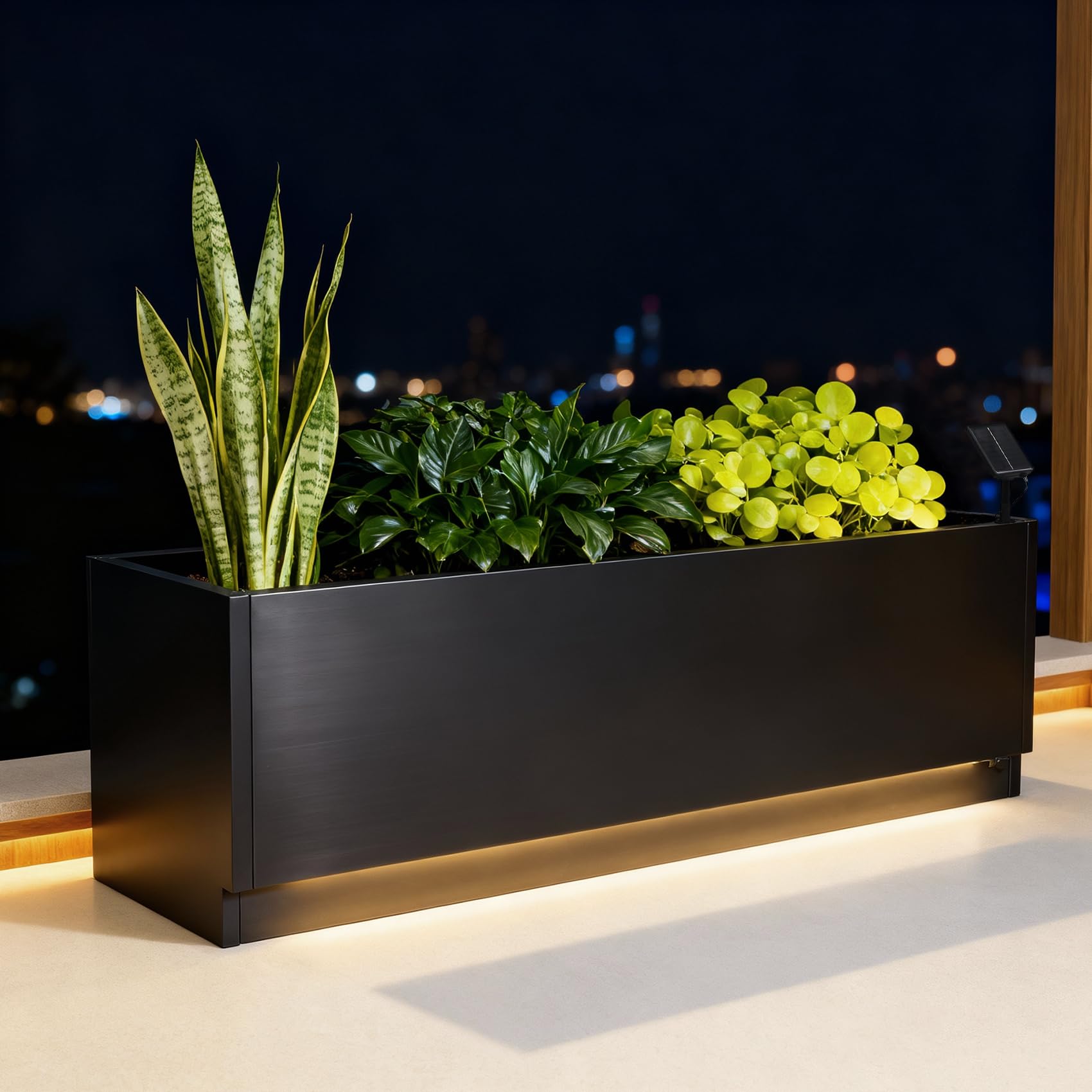 Smart Garden Box - 47x16 LED metalen plantenbak met lichtstrips
