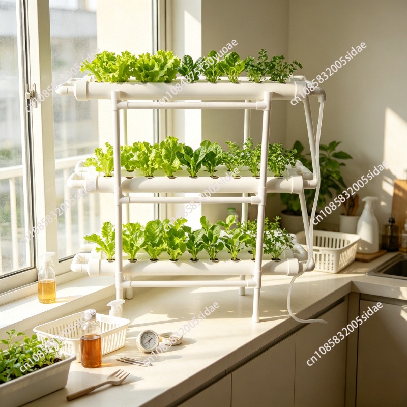 Indoor Herb Garden Kit - 3-laags hydrocultuursysteem kit met 108 plaatsen,
