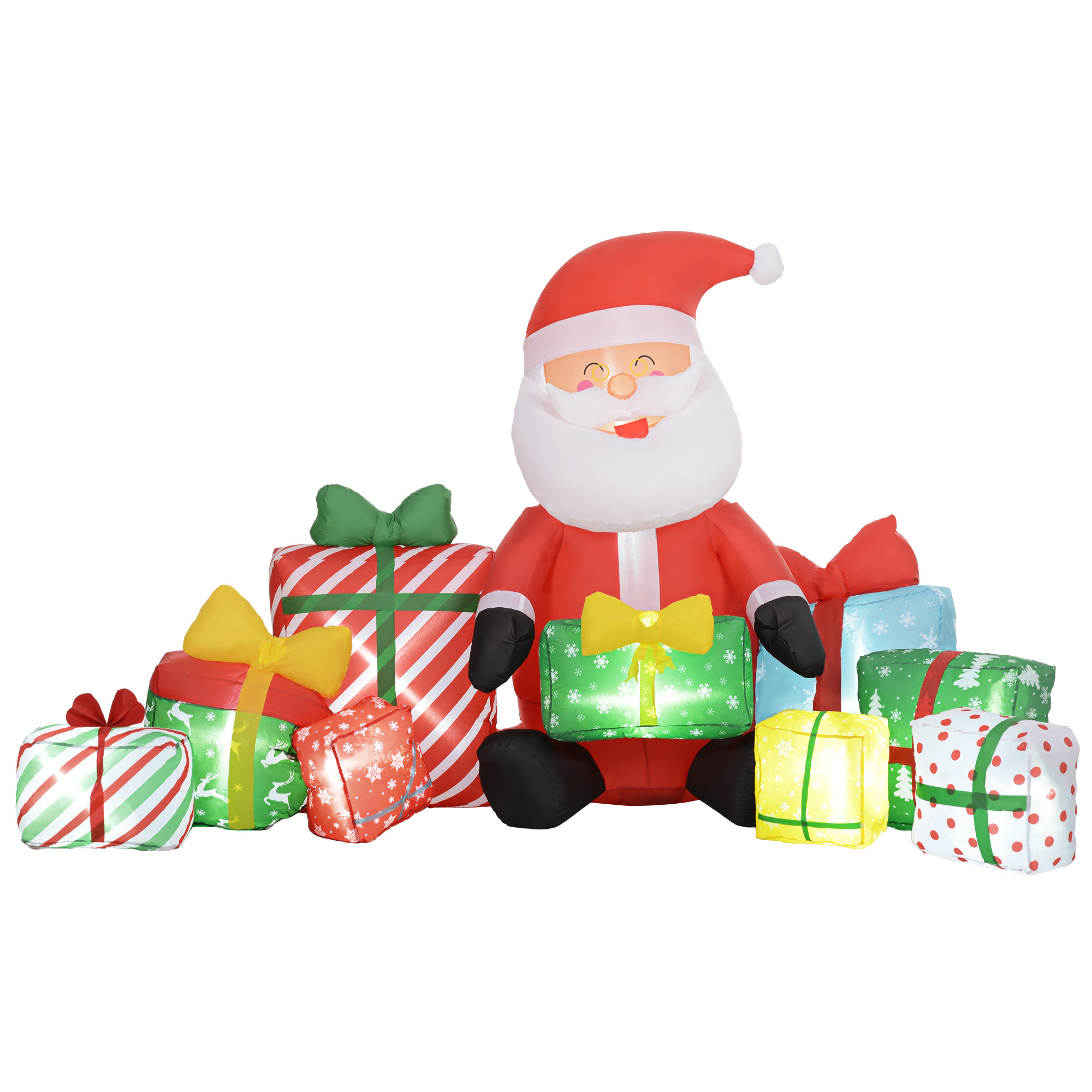 Smart Garden Box - 4,4' Opblaasbare Kerstversiering: Kerstman en Cadeaudozen