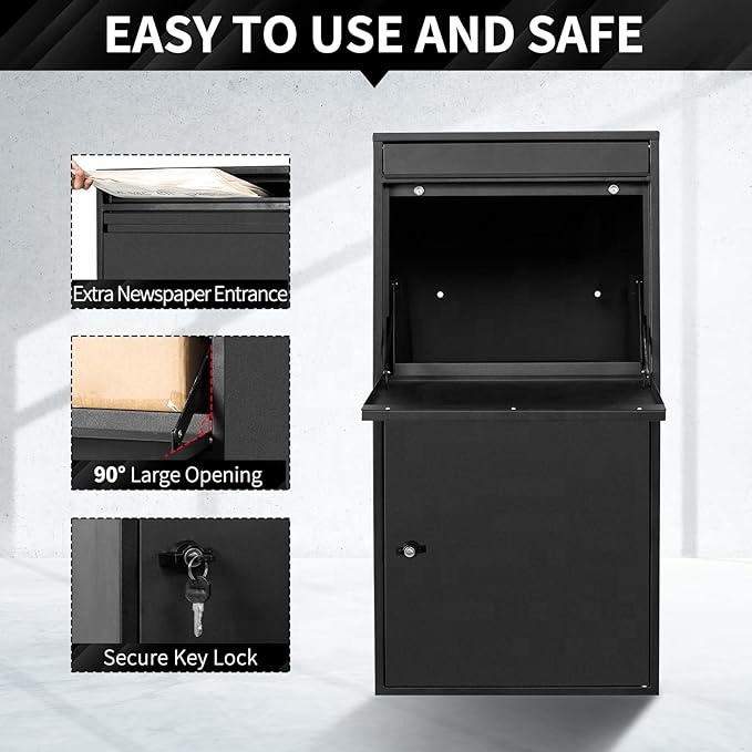 Smart Garden Box - Stalen grote slimme pakketbrievenbus met sleutelslot,