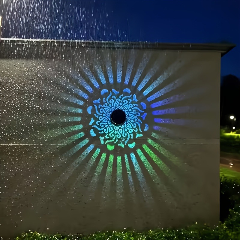 Smart Zen Garden - Solar LED-wandlamp Mandala-projectielantaarn Waterdichte buitenlamp voor